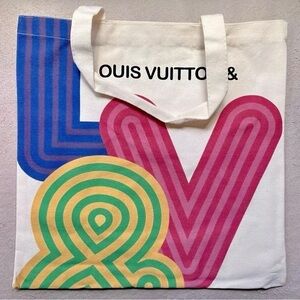 Louis Vuitton Limited Edition Canvas Tote Bag LV Card Ribbon exhibition Shenzhen